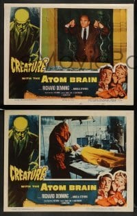 3z095 CREATURE WITH THE ATOM BRAIN 8 LCs '55 Richard Denning, Launer is a dead man stalking prey!
