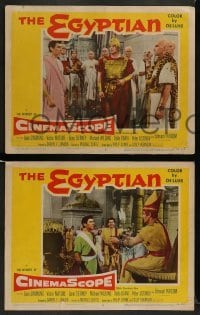 3z813 EGYPTIAN 3 LCs '54 great images of Edmund Purdom, Victor Mature, Michael Wilding!