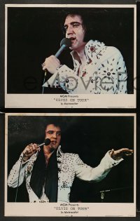 3z647 ELVIS ON TOUR 5 LCs '72 cool images of Elvis Presley singing into microphone & w/ guitar!