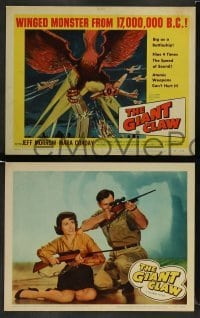 3z172 GIANT CLAW 8 LCs '57 Jeff Morrow, Mara Corday, Fred F. Sears directed, cool sci-fi images!