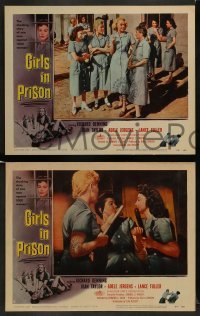 3z176 GIRLS IN PRISON 8 LCs '56 Richard Denning, Joan Taylor, Adele Jergens, women without men!