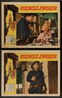 3z584 GUNSLINGER 6 LCs '56 Corman directed, John Ireland is hired to kill his love Beverly Garland