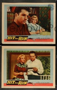 3z656 HIT & RUN 5 LCs '57 sexy bad kiss-and-go pick-up girl Cleo Moore & Vince Edwards!