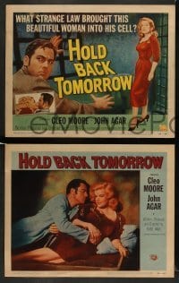 3z207 HOLD BACK TOMORROW 8 LCs '55 Hugo Haas, great images of sexy bad girl Cleo Moore & John Agar!