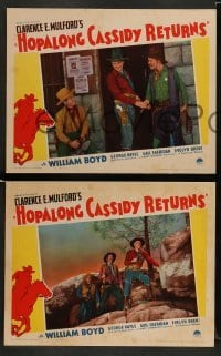3z831 HOPALONG CASSIDY RETURNS 3 LCs '36 images of western cowboy William Boyd as Hopalong Cassidy!