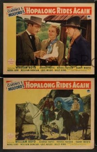 3z742 HOPALONG RIDES AGAIN 4 LCs '37 William Boyd as Clarence E. Mulford's Hopalong Cassidy!