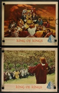 3z493 KING OF KINGS 7 LCs '61 Nicholas Ray Biblical epic, Hurd Hatfield as Pontius Pilate!