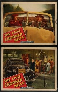 3z495 LAST CROOKED MILE 7 LCs '46 detective Don Red Barry, Ann Savage, Adele Mara, crime thriller!