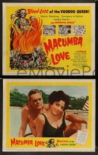 3z274 MACUMBA LOVE 8 LCs '60 weird, shocking savagery in native jungle, cool tc art of voodoo queen