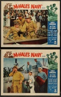 3z667 McHALE'S NAVY 5 LCs '64 wacky images of sailors Ernest Borgnine & Tim Conway!