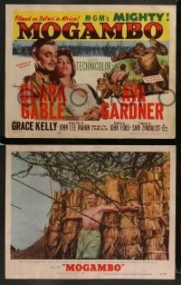 3z296 MOGAMBO 8 LCs '53 great images of Clark Gable, Grace Kelly & Ava Gardner in Africa!