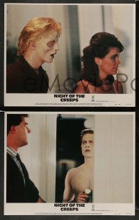 3z315 NIGHT OF THE CREEPS 8 LCs '86 Jason Lively, Jill Whitlow, wacky zombie images!
