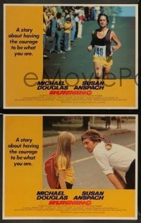 3z774 RUNNING 4 LCs '79 Michael Douglas, Susan Anspach, marathon runners!
