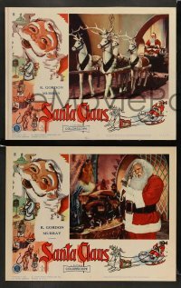 3z514 SANTA CLAUS 7 LCs '60 wonderful surreal Christmas images, enchanting world of make-believe!