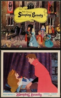 3z377 SLEEPING BEAUTY 8 LCs R70 Disney cartoon, wacky image of the King fighting with fish in hand!