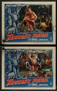 3z405 TARZAN'S PERIL 8 LCs '51 Lex Barker in the title role, it had to be filmed in Africa!