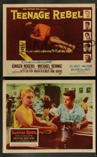 3z408 TEENAGE REBEL 8 LCs '56 Michael Rennie sends daughter to mom Ginger Rogers so he can have fun