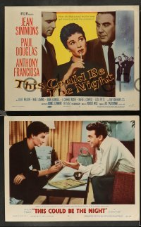 3z417 THIS COULD BE THE NIGHT 8 LCs '57 sexy Jean Simmons, Paul Douglas & Anthony Franciosa!