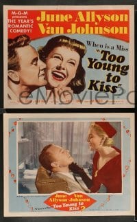 3z422 TOO YOUNG TO KISS 8 LCs '51 great images of gorgeous June Allyson and Van Johnson!