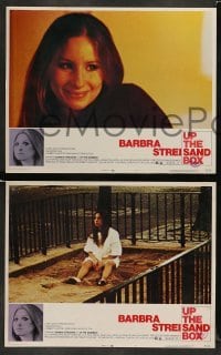3z431 UP THE SANDBOX 8 LCs '73 close up of Barbra Streisand with strange creepy border art!