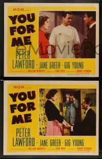 3z791 YOU FOR ME 4 LCs '52 should pretty Jane Greer marry Peter Lawford or Gig Young, money or love