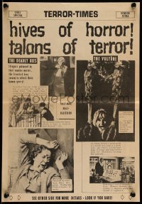 4a068 DEADLY BEES/VULTURE herald '67 hives of horror, talons of terror, Terror-Times newspaper!