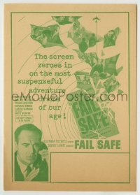 4a083 FAIL SAFE herald '64 directed by Sidney Lumet, most suspenseful adventure drama of our age!