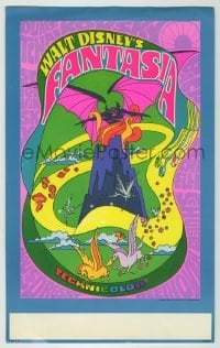 4a087 FANTASIA 9x15 herald R70 Disney classic musical, great psychedelic fantasy artwork!