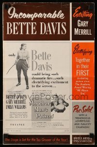 4a277 ANOTHER MAN'S POISON pressbook '52 first lady of the screen, Bette Davis w/Gary Merrill!