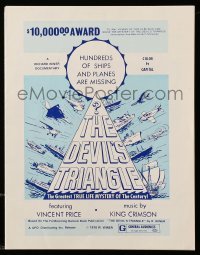 4a323 DEVIL'S TRIANGLE pressbook '70 hundreds of ships and planes are missing in Bermuda Triangle!