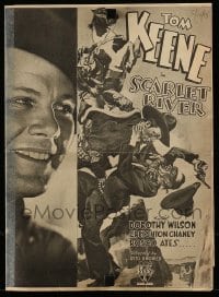 4a521 SCARLET RIVER pressbook R40s great images of cowboy hero Tom Keene saving the day!