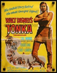 4a598 TONKA pressbook '57 Sal Mineo, Disney, West's strangest legend, artwork of Native Americans!