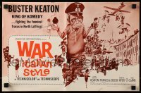 4a620 WAR ITALIAN STYLE pressbook '66 Due Marines e un Generale, cartoon art of Buster Keaton!
