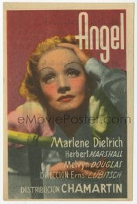 4a653 ANGEL vertical Spanish herald '42 c/u of sexy Marlene Dietrich, Ernst Lubitsch, Raphaelson