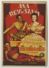 4a654 ANNA & THE KING OF SIAM Spanish herald '47 Soligo art of Irene Dunne, Rex Harrison & Darnell
