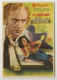4a656 ANTHONY ADVERSE Spanish herald '47 Fredric March & Olivia de Havilland, different!