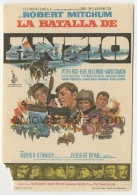 4a657 ANZIO Spanish herald '68 McCarthy art of Robert Mitchum, Peter Falk & others in WWII!