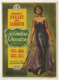 4a664 BAREFOOT CONTESSA Spanish herald '56 wonderful full-length artwork of sexy Ava Gardner!