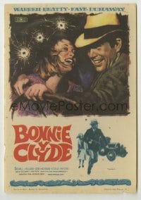 4a674 BONNIE & CLYDE Spanish herald '68 Mac artwork of crime duo Warren Beatty & Faye Dunaway!