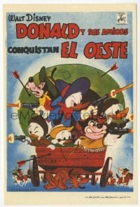 4a720 DONALD DUCK GOES WEST Spanish herald '66 Disney, great western cowboy cartoon image!