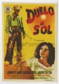 4a723 DUEL IN THE SUN Spanish herald '53 different Jano art of Jennifer Jones & Gregory Peck!