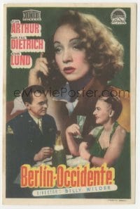 4a738 FOREIGN AFFAIR Spanish herald '50 Jean Arthur & sexy Marlene Dietrich, John Lund, different!