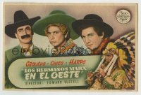 4a756 GO WEST Spanish herald '44 different image of cowboys Groucho, Chico & Harpo Marx!