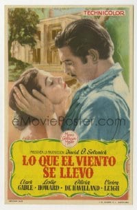 4a760 GONE WITH THE WIND Spanish herald R53 different romantic c/u of Clark Gable & Vivien Leigh!