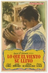 4a762 GONE WITH THE WIND Spanish herald R50s romantic close up of Clark Gable & Vivien Leigh!