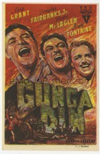 4a770 GUNGA DIN Spanish herald '48 art of Cary Grant, Douglas Fairbanks Jr. & Victor McLaglen!