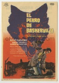4a777 HOUND OF THE BASKERVILLES Spanish herald '60 Cushing as Sherlock Holmes, different art!
