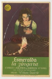 4a780 HUNCHBACK OF NOTRE DAME Spanish herald '44 different image of pretty Maureen O'Hara!