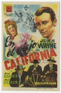 4a784 IN OLD CALIFORNIA Spanish herald '44 different art of John Wayne & Binnie Barnes!