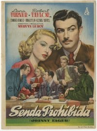 4a794 JOHNNY EAGER Spanish herald '49 different image of sexy Lana Turner & Robert Taylor!